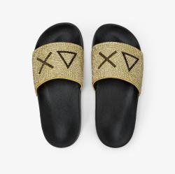 Sun 68 Scarpe mare X36211 SLIPPERS STRASS LOGO Oro