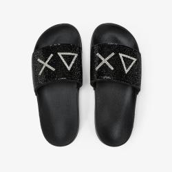 Sun 68 Scarpe mare X36211 SLIPPERS STRASS LOGO Nero