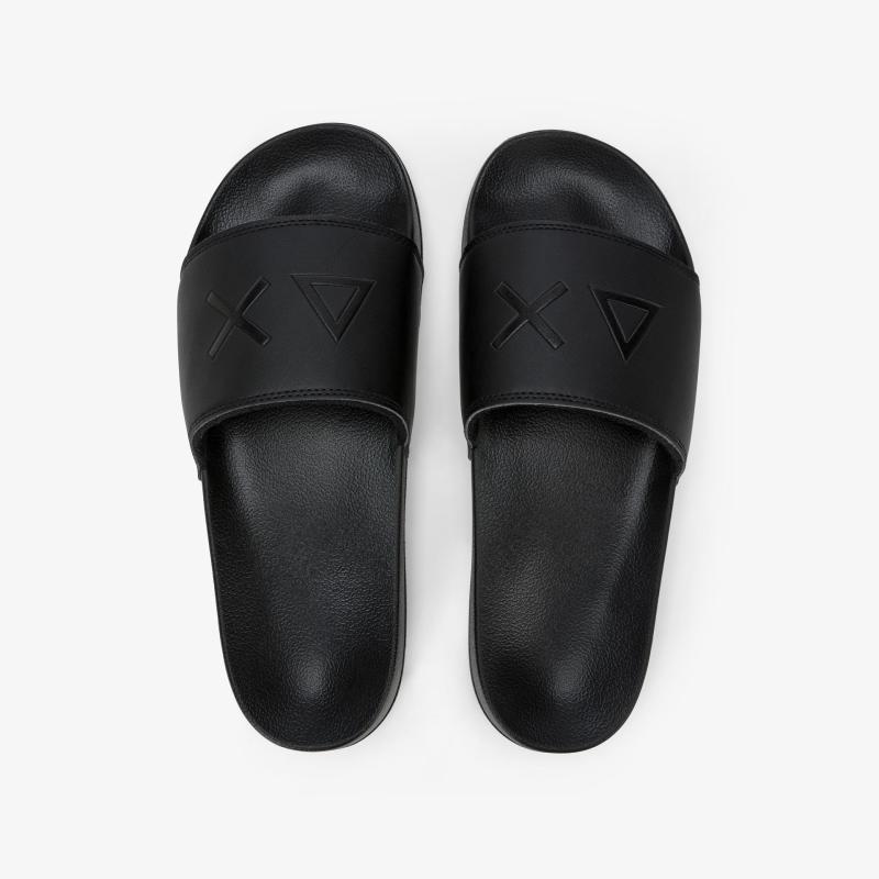 X36110 SLIPPERS LOGO Nero