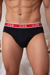 Icon Intimo IUM03 SLIP EL.ROSSO TRI PACK Nero