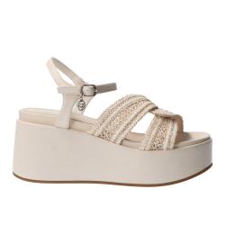 Gold&gold Sandali GU358 CINTURINO PLATFORM  Beige