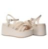 Gold&gold Sandali GU358 CINTURINO PLATFORM  Beige - Foto 3