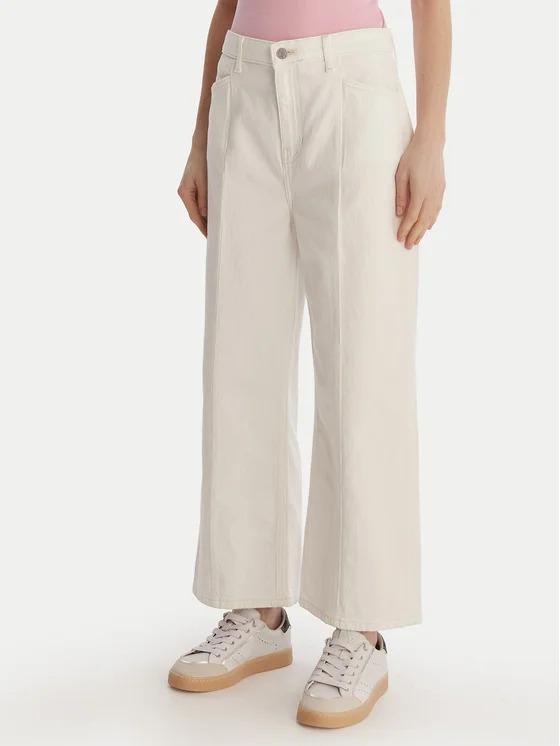 W6RA1HD6521 G11 HR WIDE LEG CROP SEAMED Bianco