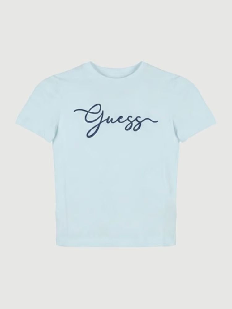 Guess T-shirt V6GI01K2962 CIRCLE SS CN T-SHIRT Azzurro