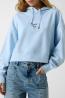 Guess Felpe W6RQ00K6814 GJ DROP SHOULDER BAKER CROPPED  Azzurro - Foto 3