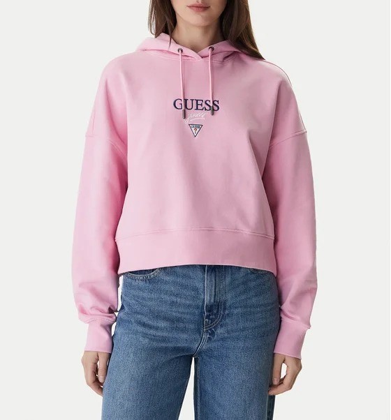 Guess Felpe W6RQ00K6814 GJ DROP SHOULDER BAKER CROPPED  Rosa