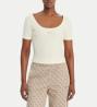 Guess T-shirt V6GP04K2969 CIRCE SS RIB Bianco Panna - Foto 1