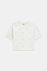 Guess T-shirt V6GI18K2985 SILVY 4G SS CN Bianco Panna