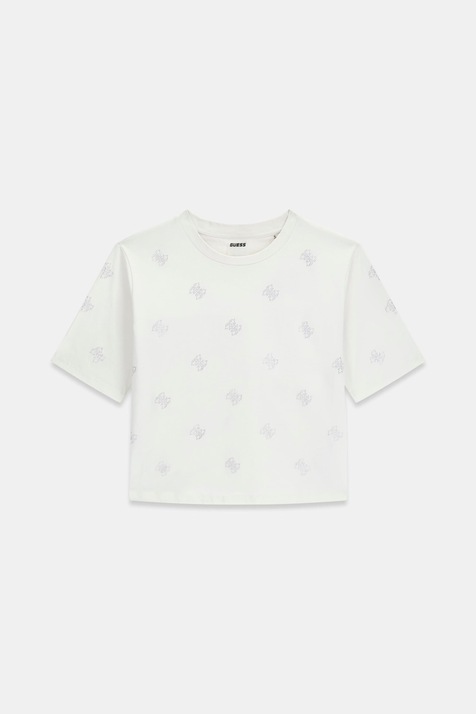 Guess T-shirt V6GI18K2985 SILVY 4G SS CN Bianco Panna