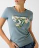Guess T-shirt W6RI35J1314 SS CN CAMELIA TRIANGLE TEE Verde - Foto 2