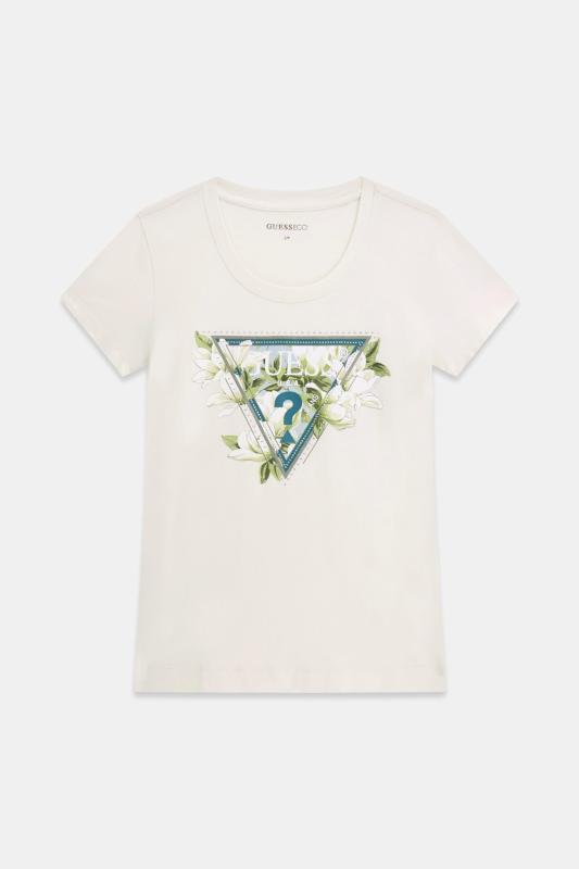 W6RI35J1314 SS CN CAMELIA TRIANGLE TEE Bianco