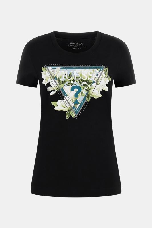 W6RI35J1314 SS CN CAMELIA TRIANGLE TEE Nero 