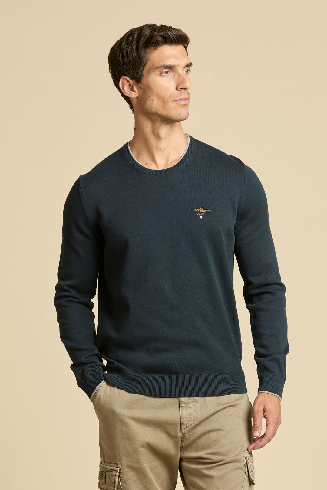 Maglia Aeronautica Militare 262MA1631UL00506 MAGLIA GIROCOLLO AQUILA RICAMATA