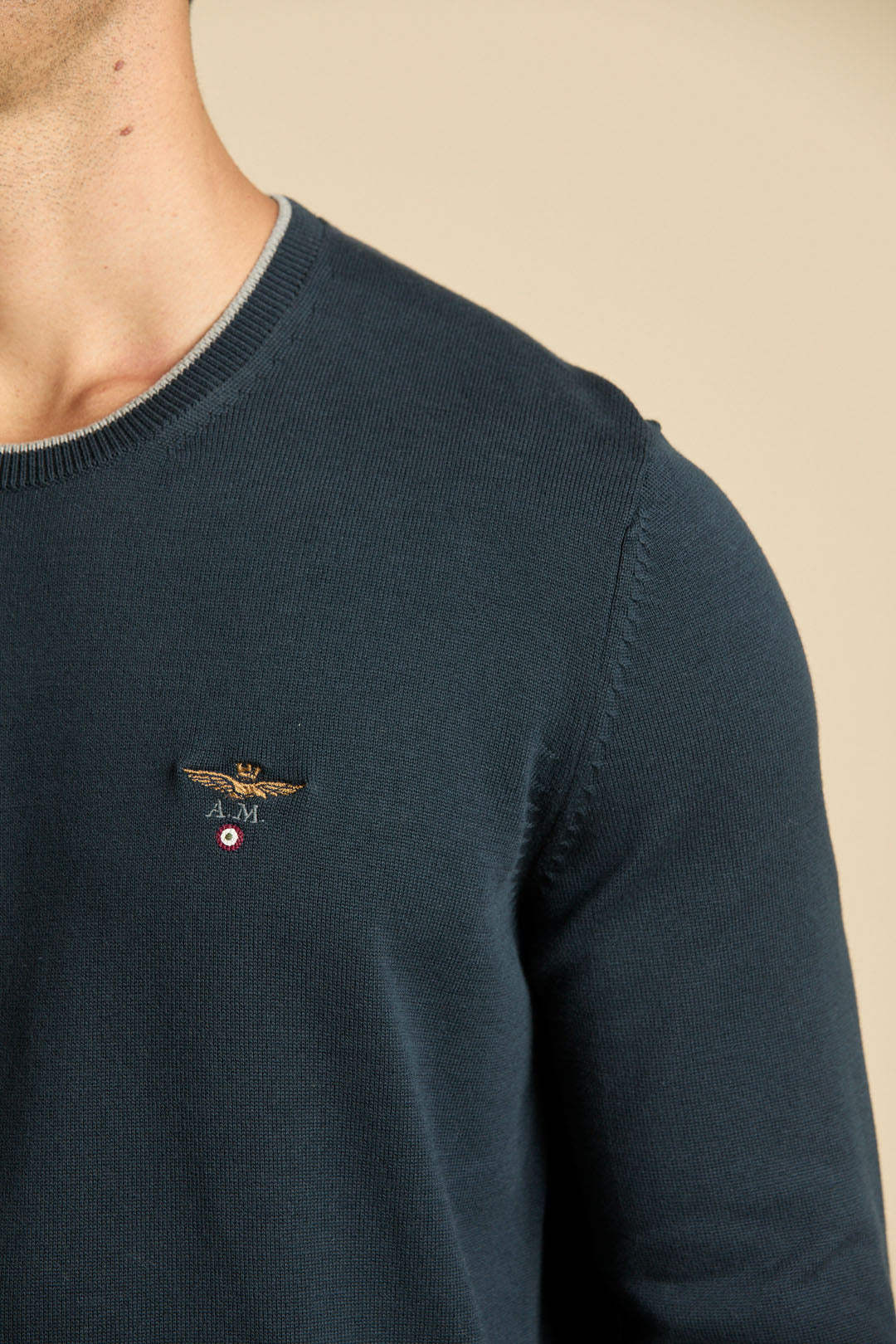 Maglia Aeronautica Militare 262MA1631UL00506 MAGLIA GIROCOLLO AQUILA RICAMATA