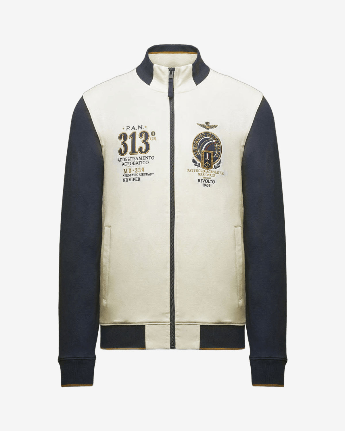 Felpa Aeronautica Militare Grigia Ricamata