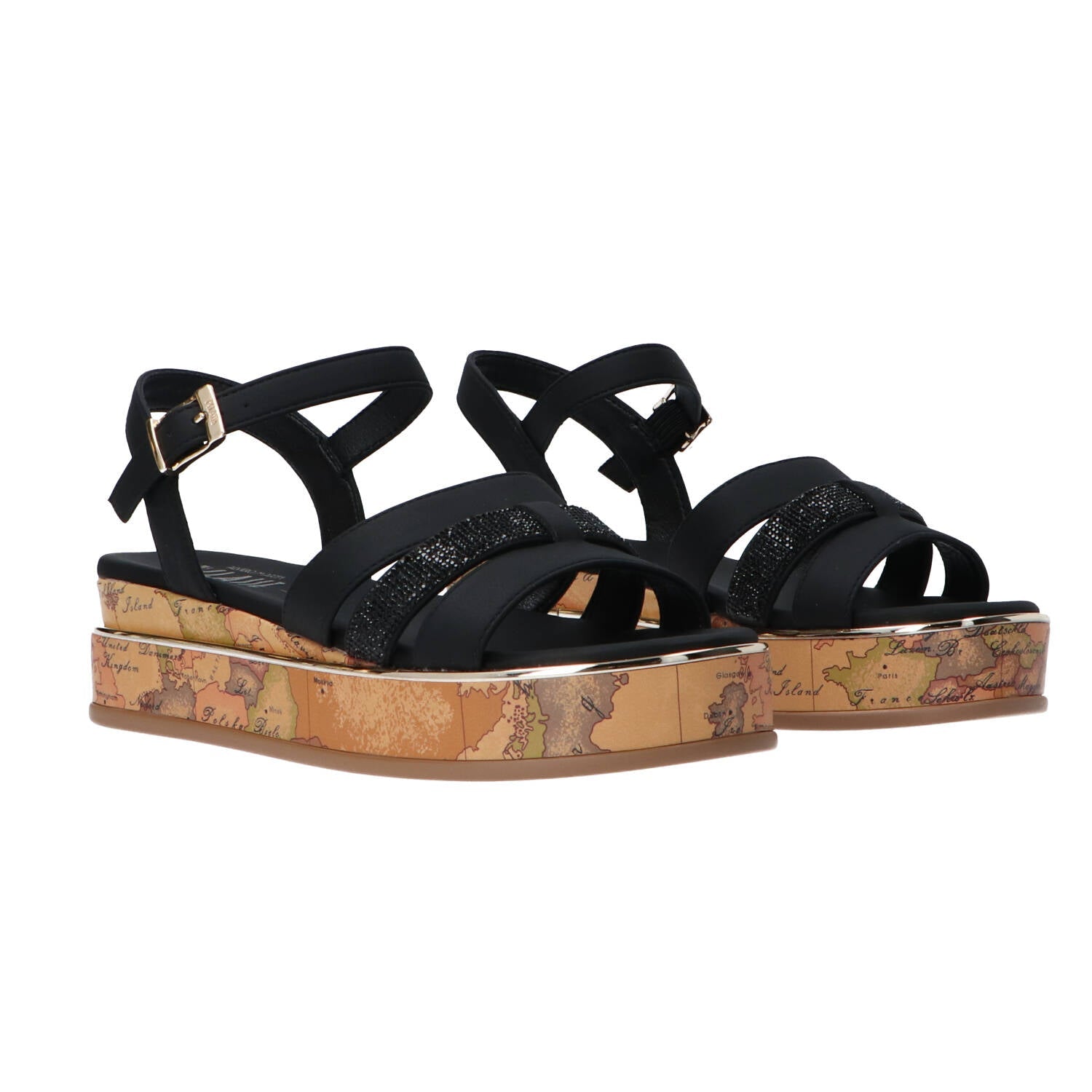 Sandali Leather multistrass&geo
