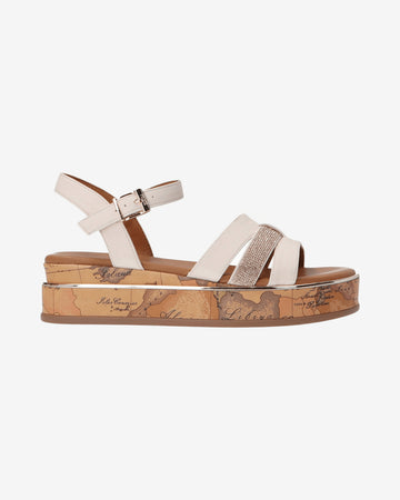 Sandali Leather multistrass&geo