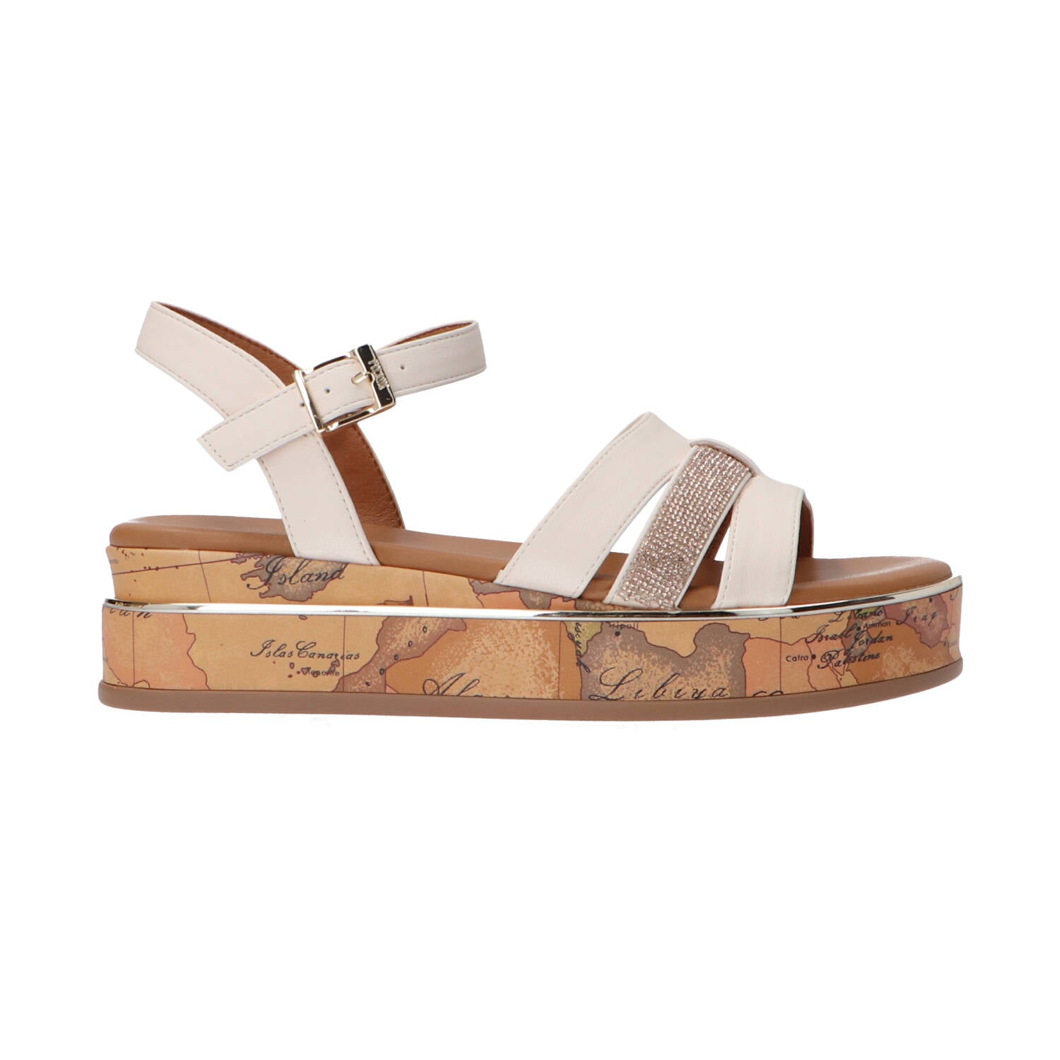 Sandali Leather multistrass&geo