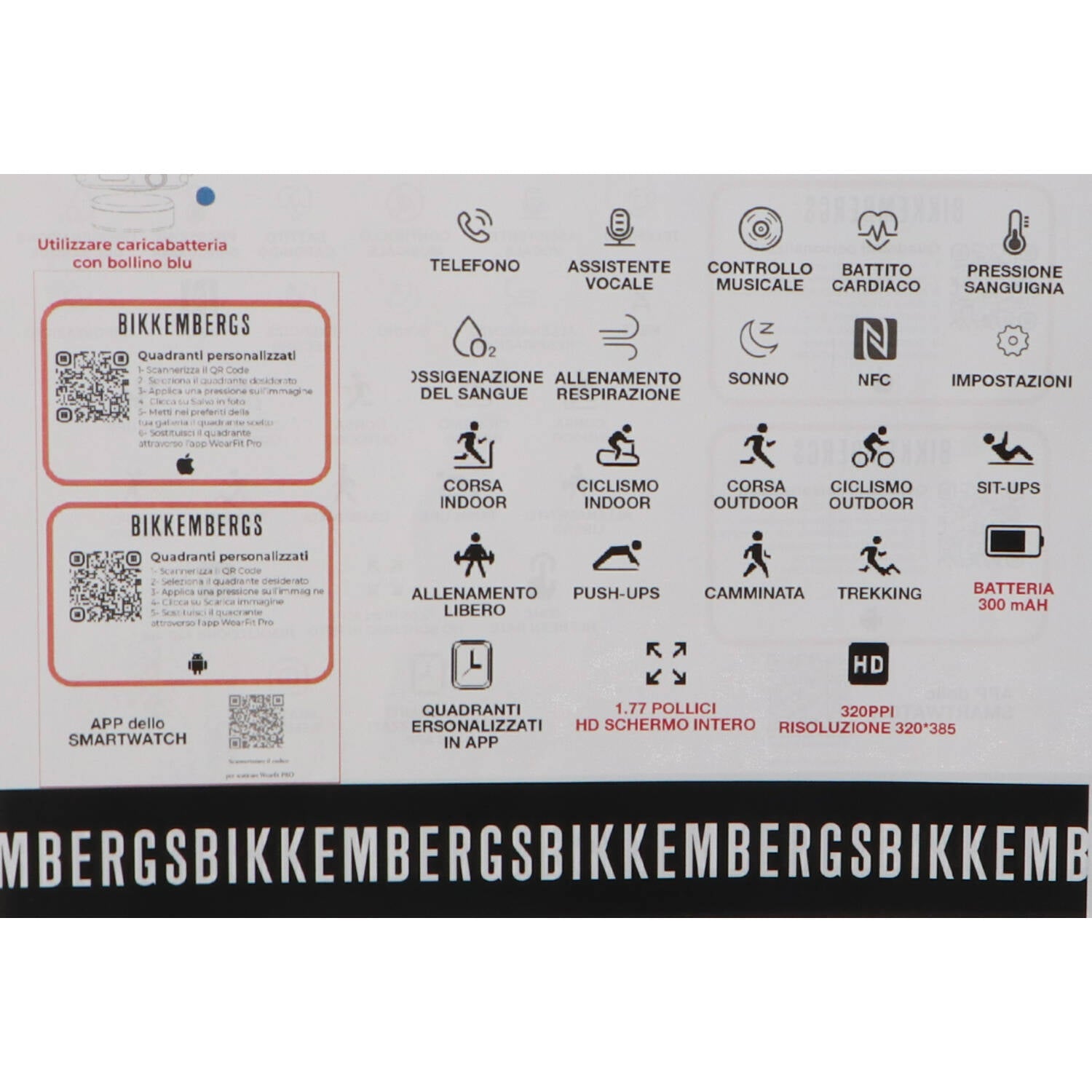 Bikkembergs Smartwatch 41mm Maglia Milano Nero
