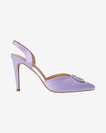 Decolletes Sandalo tacco e logo strass