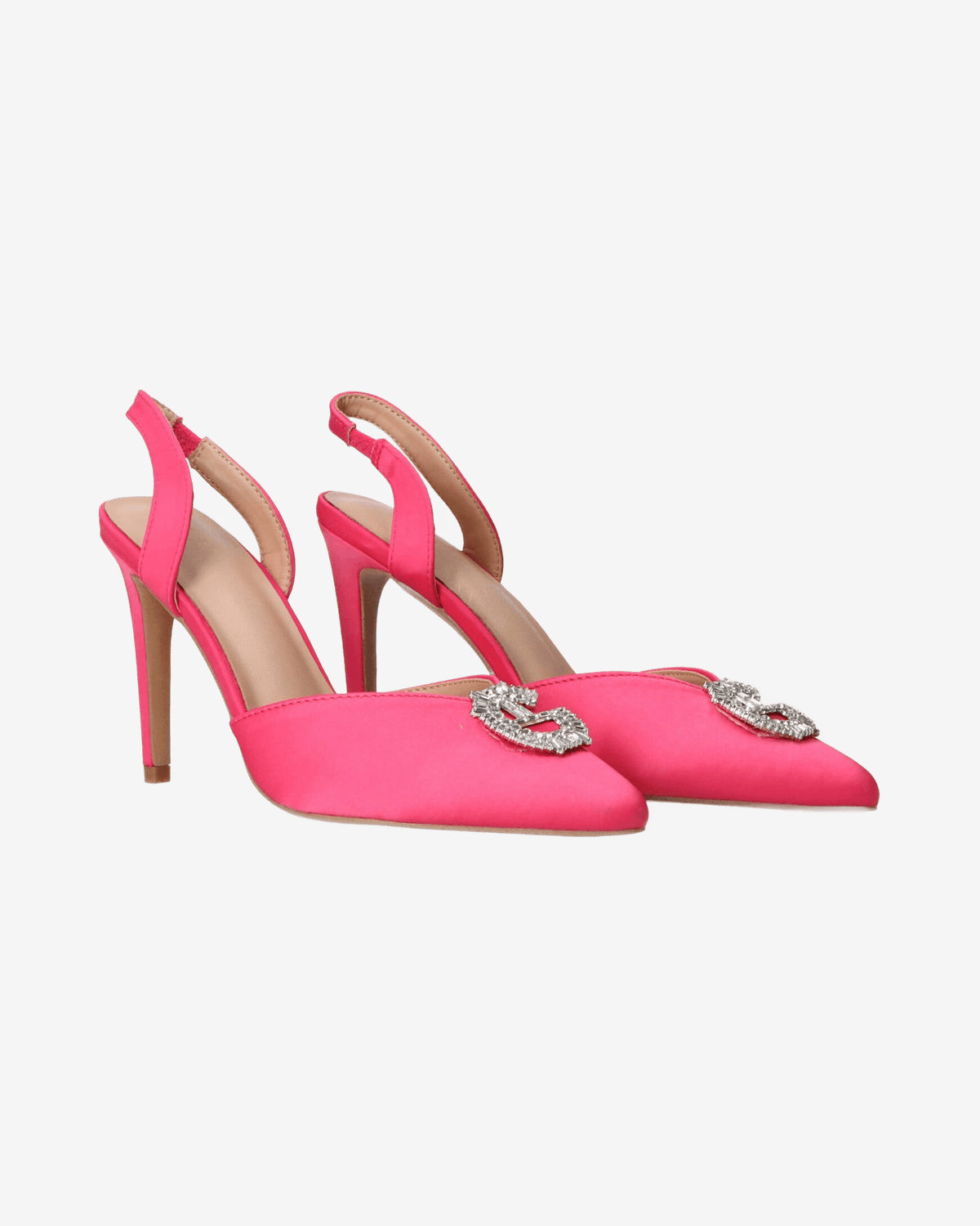 Decolletes Sandalo tacco e logo strass