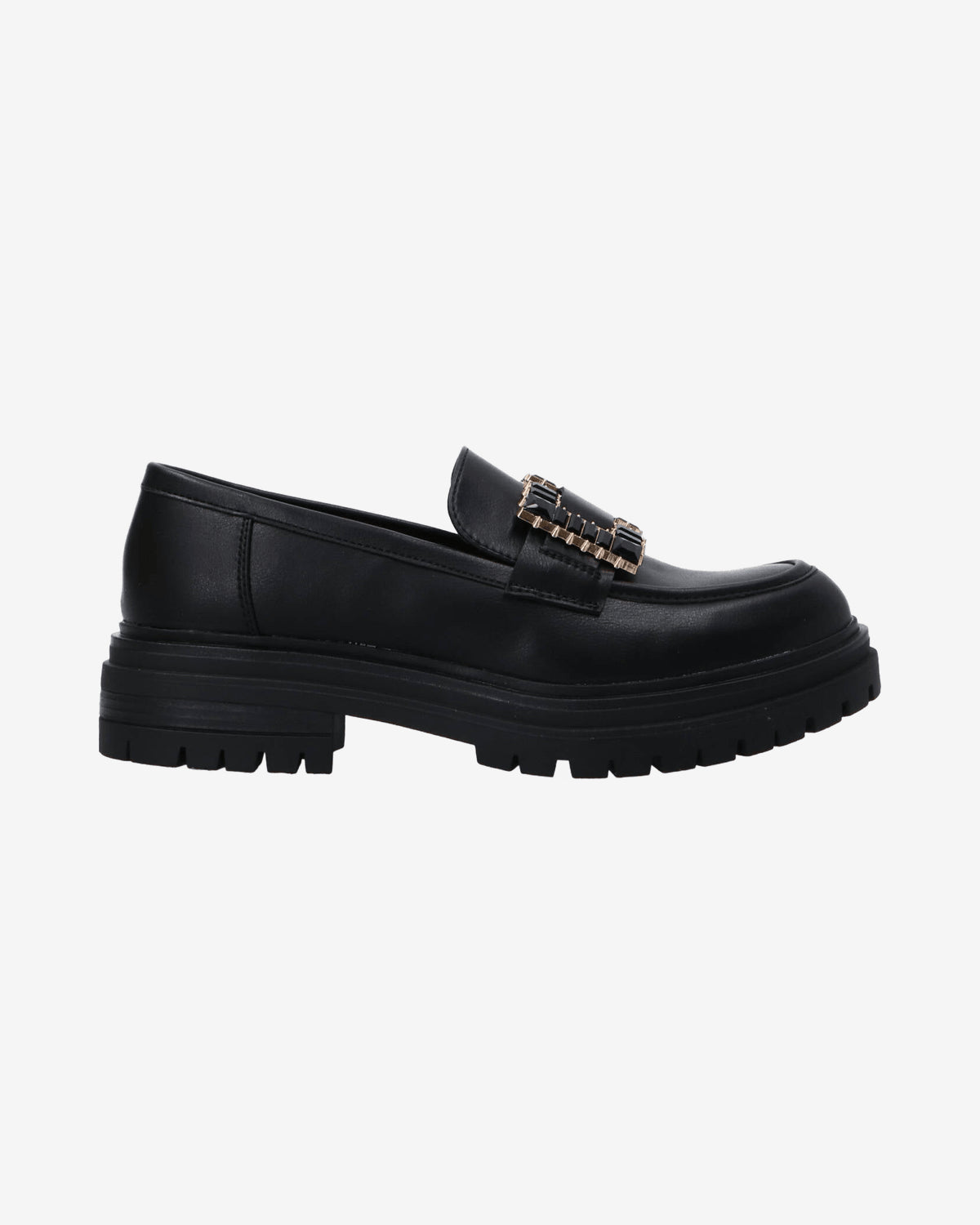 Mocassini Gold&Gold Ecopelle Maxi Logo Nero