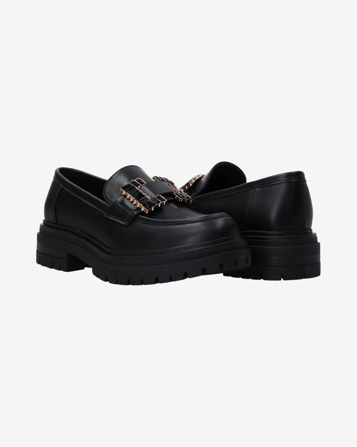 Mocassini Gold&Gold Ecopelle Maxi Logo Nero