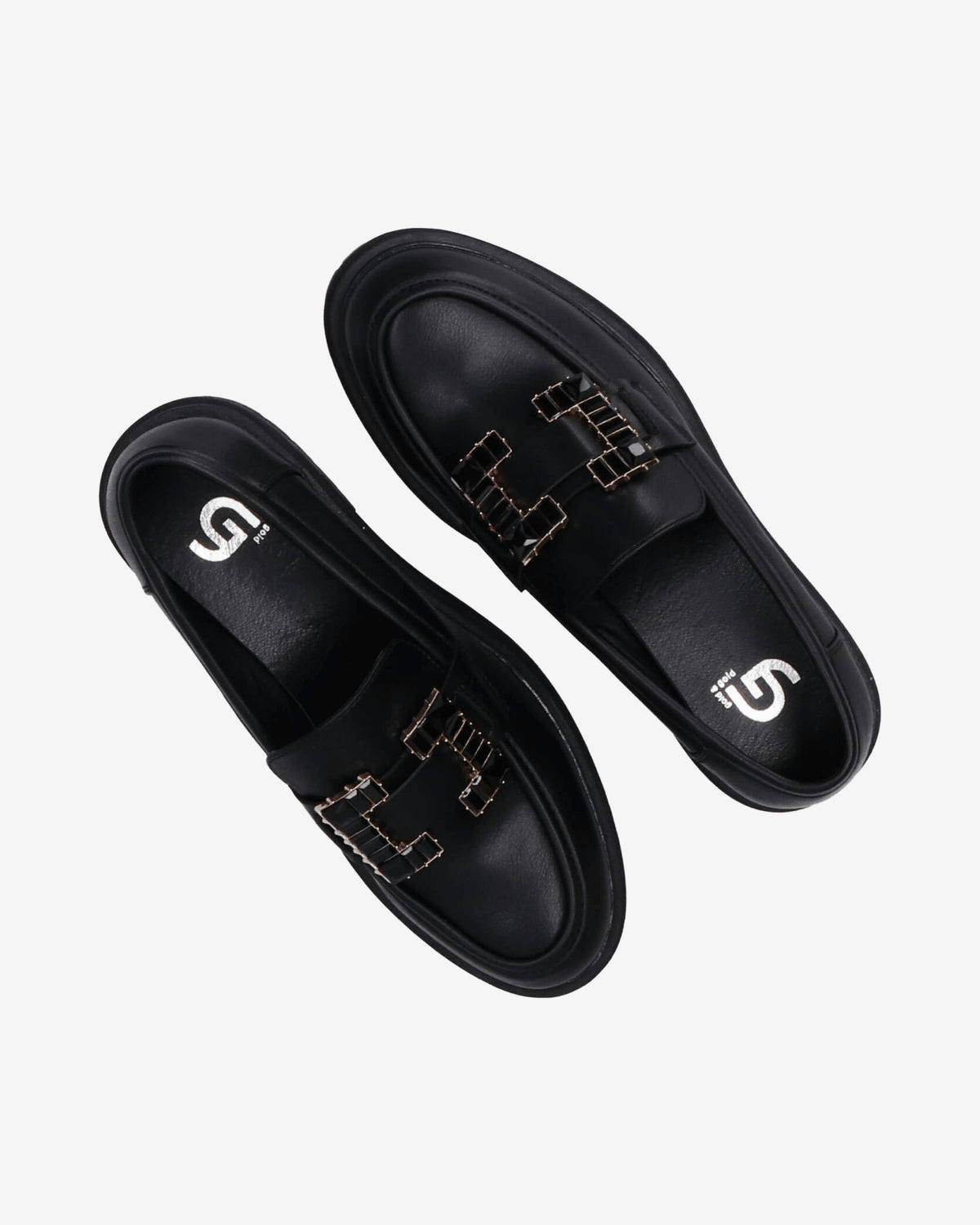 Mocassini Gold&Gold Ecopelle Maxi Logo Nero