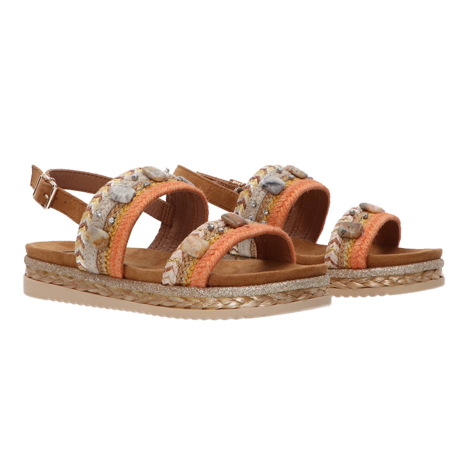 Sandali GC 666 intreccio bicolore