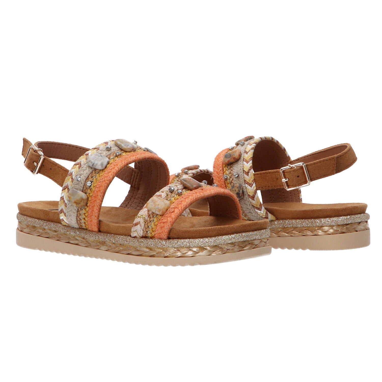 Sandali GC 666 intreccio bicolore