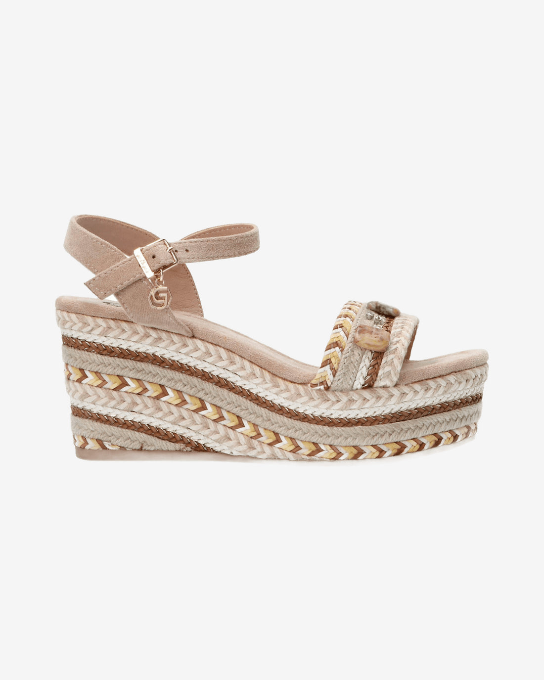 Sandali GC 685 zeppa intreccio bicolore