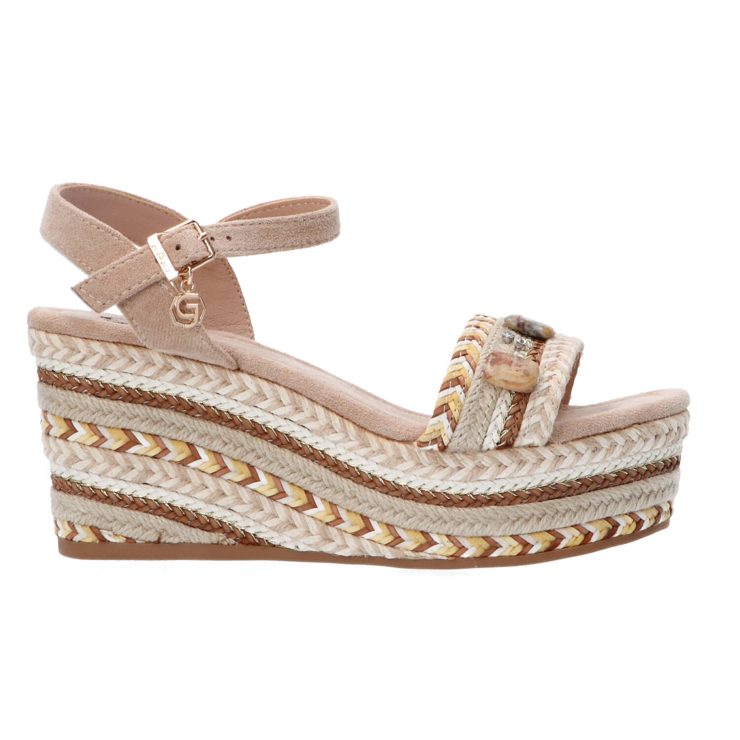 Sandali GC 685 zeppa intreccio bicolore
