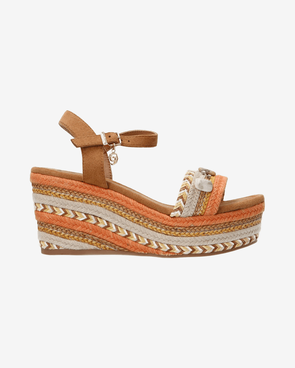 Sandali GC 685 zeppa intreccio bicolore