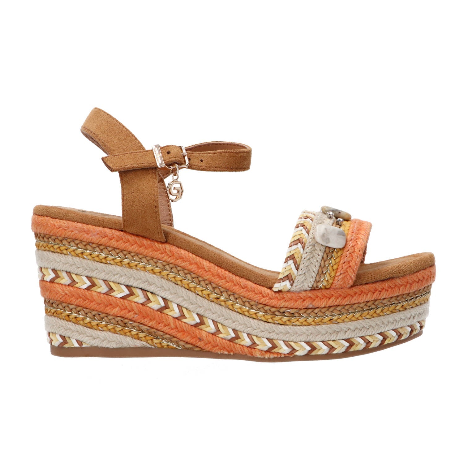Sandali GC 685 zeppa intreccio bicolore