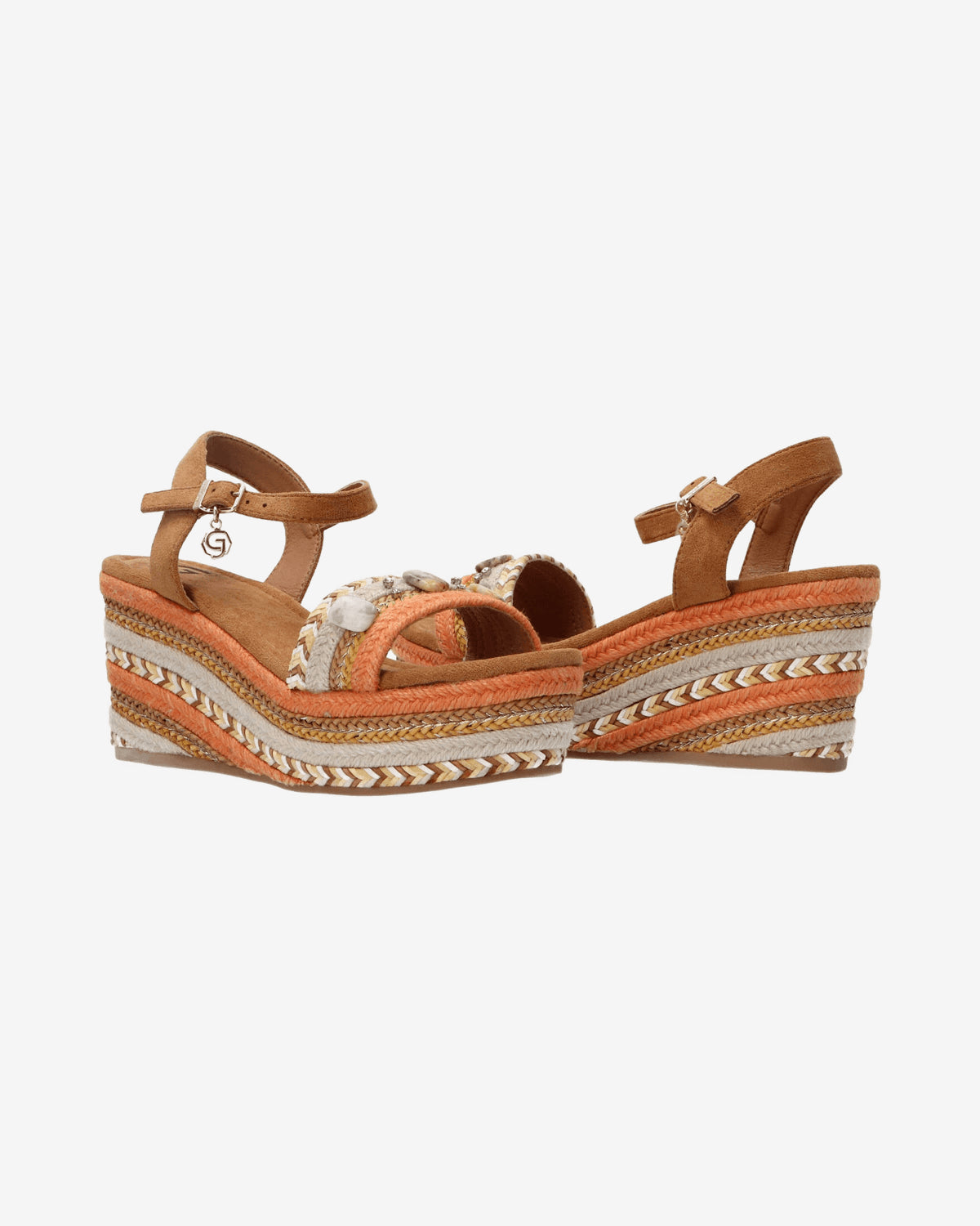 Sandali GC 685 zeppa intreccio bicolore