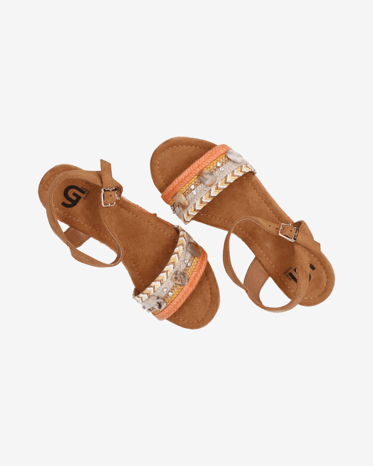 Sandali GC 685 zeppa intreccio bicolore