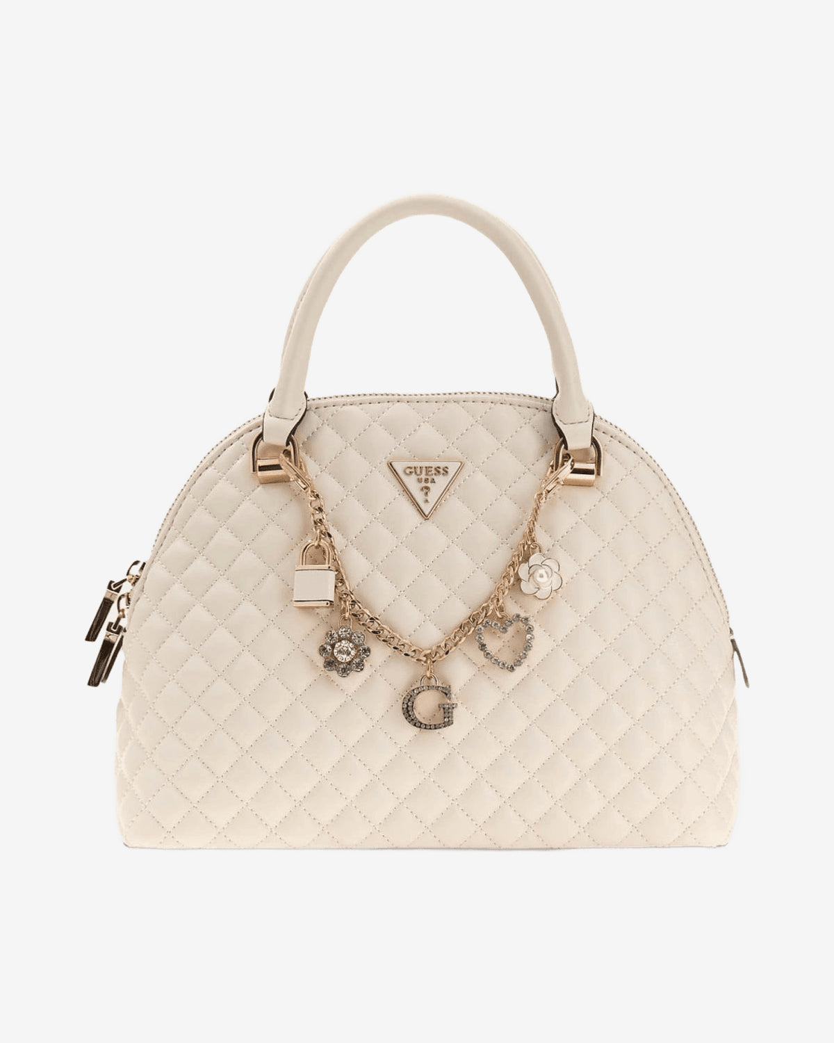 Guess Everlee Dome Satchel Bianco Donna
