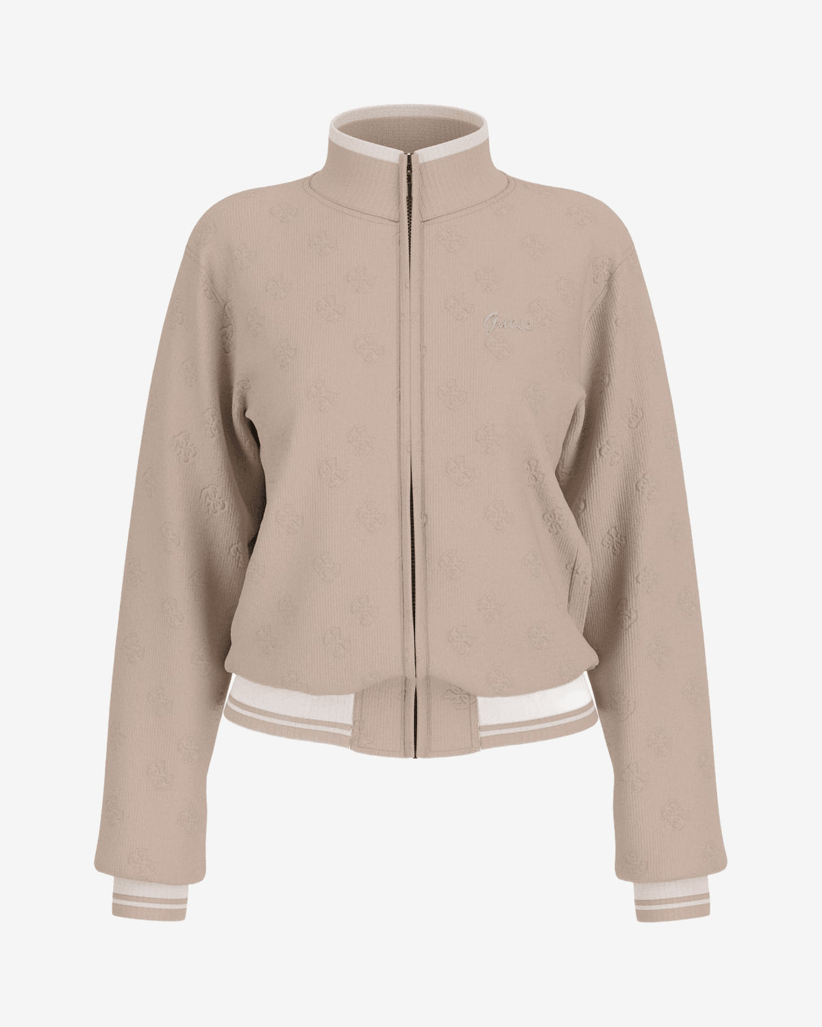 Felpa Guess Paulina Zip Velluto Nero