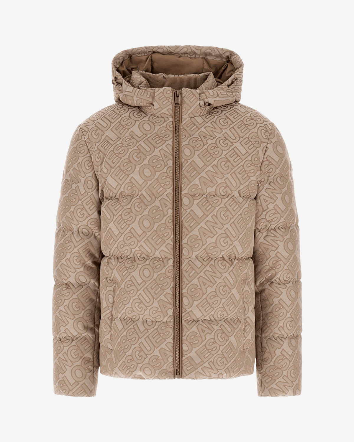 Giubbotto Puffer Guess Logo Beige Uomo