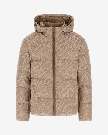Giubbotto Puffer Guess Logo Beige Uomo