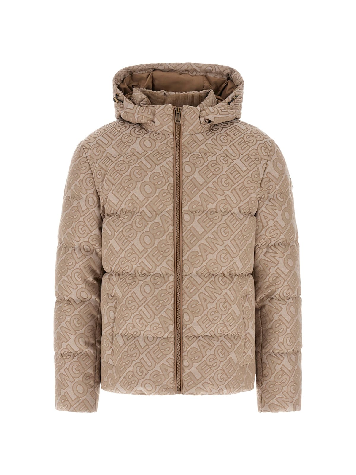 Giubbotto Puffer Guess Logo Beige Uomo