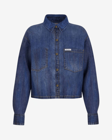 GJ CROPPED LS DENIM SHIRT