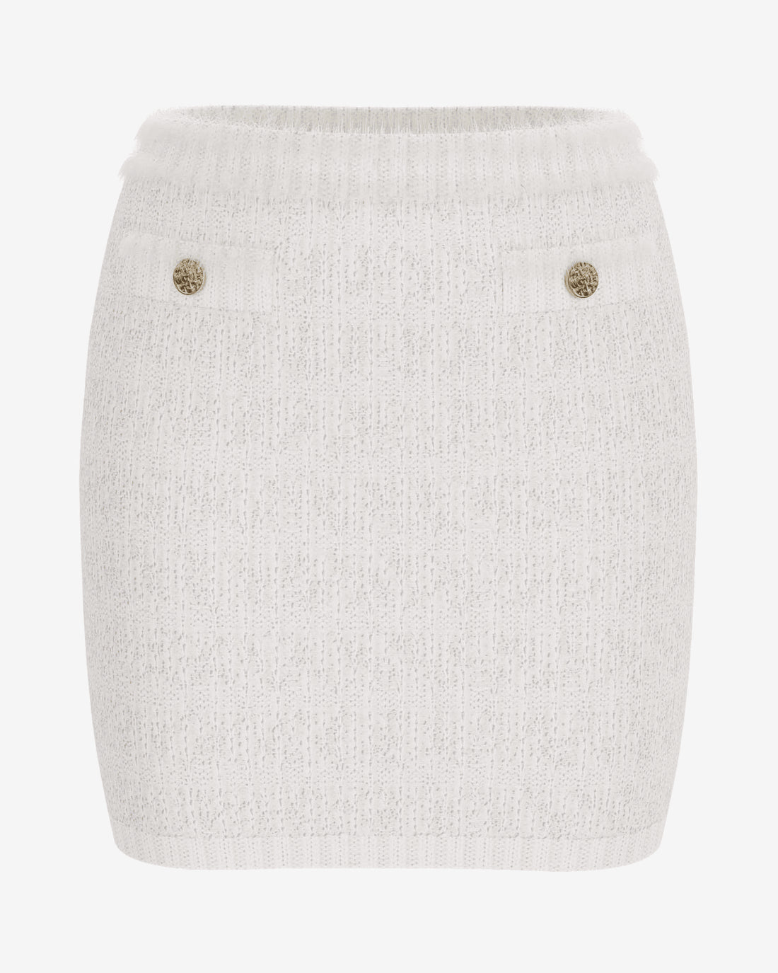 Gonna Guess Tweed Check Beige Donna - foto indossata