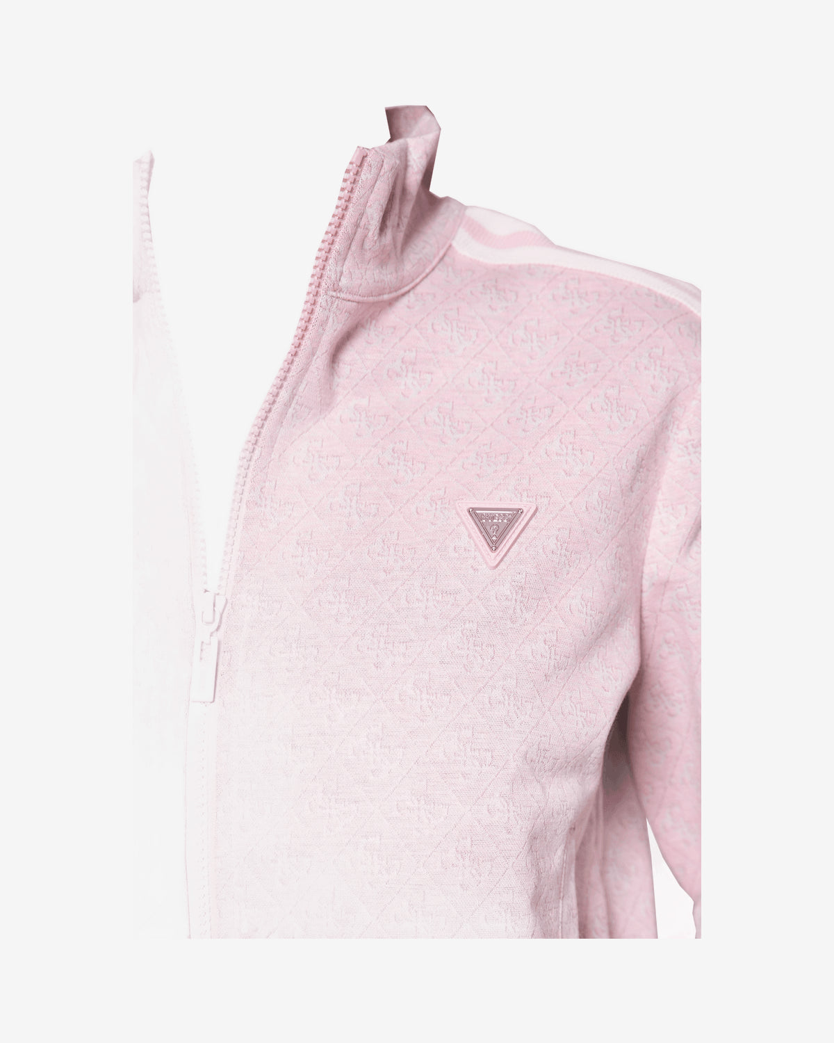 Felpa Guess Full Zip Logo Rosa Donna