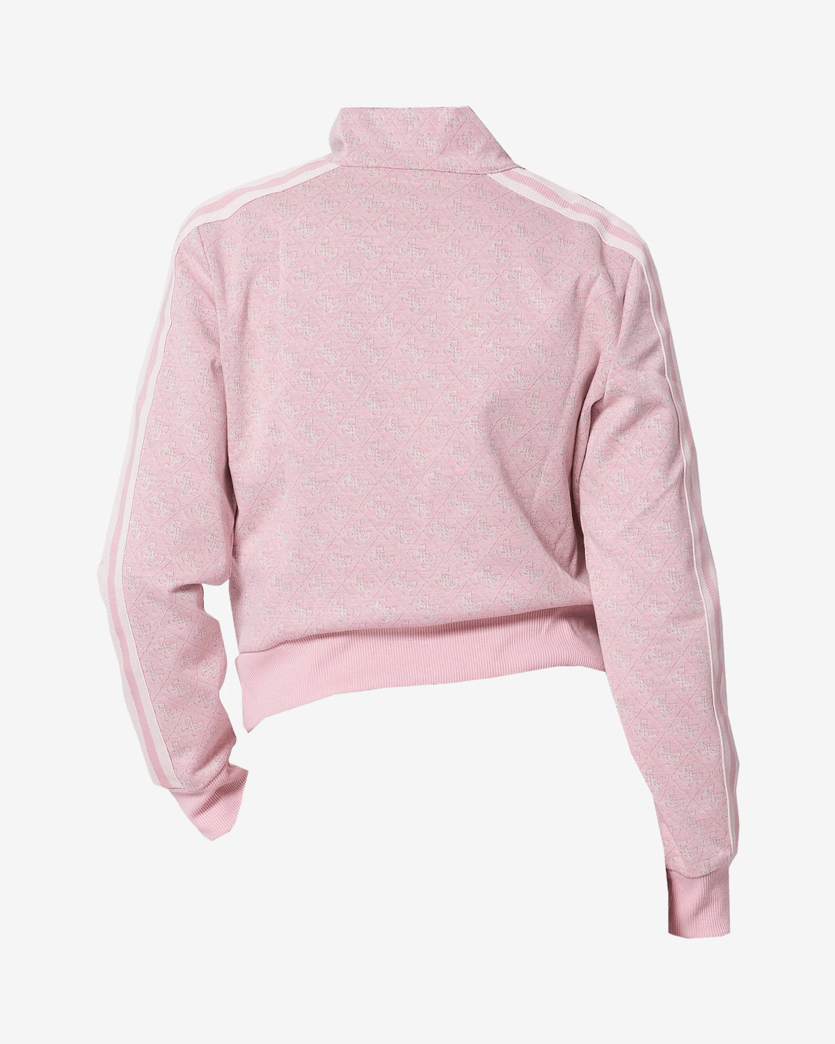 Felpa Guess Full Zip Logo Rosa Donna