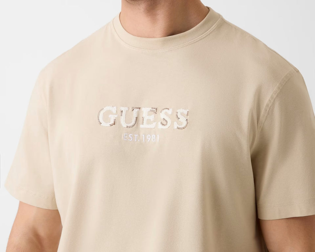 T-Shirt Guess Logo Ricamato Cotone