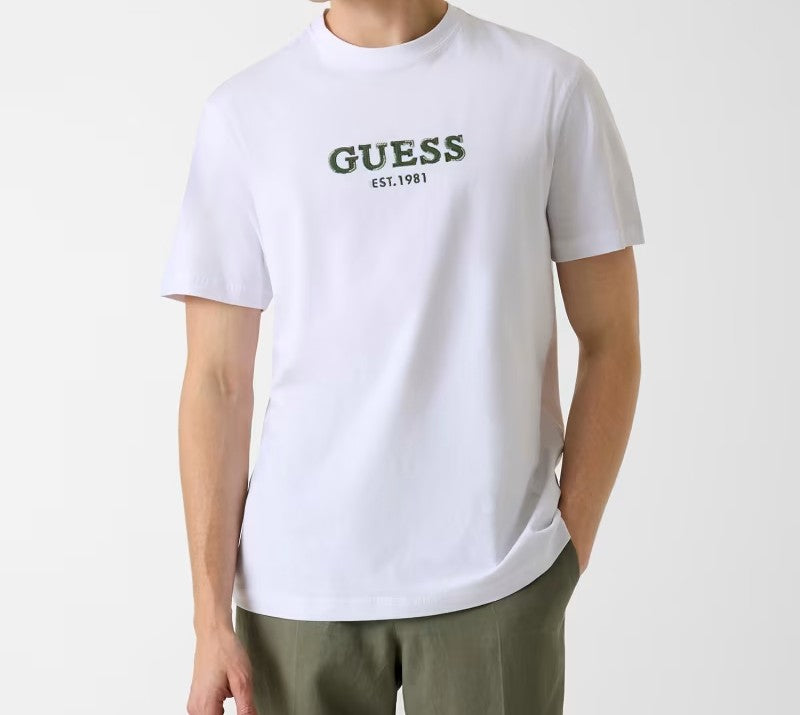 T-Shirt Guess Logo Ricamato Cotone