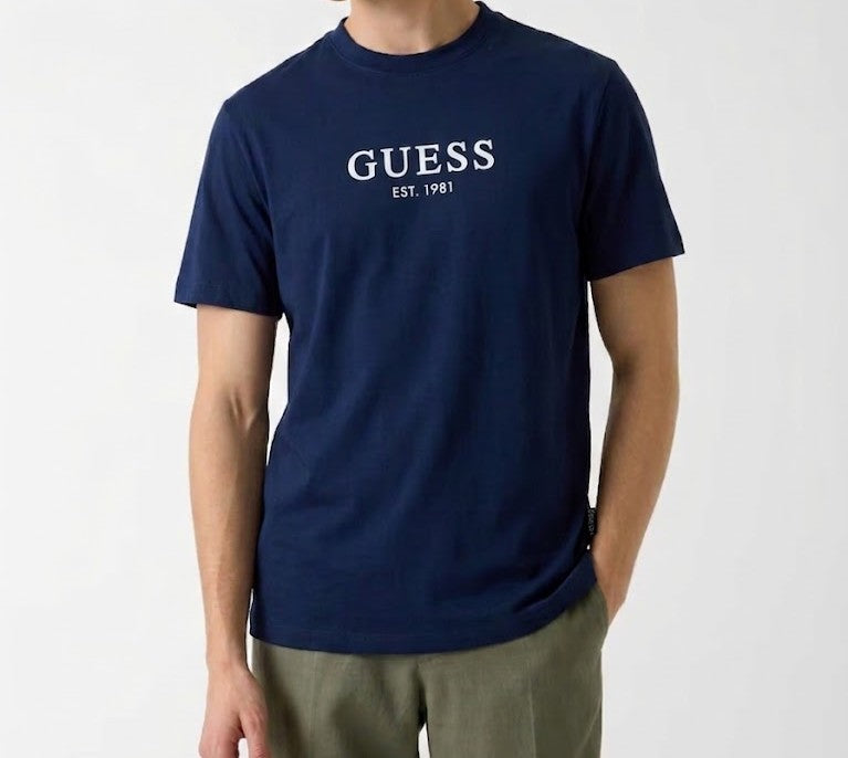 T-Shirt Guess Logo Ricamato Cotone