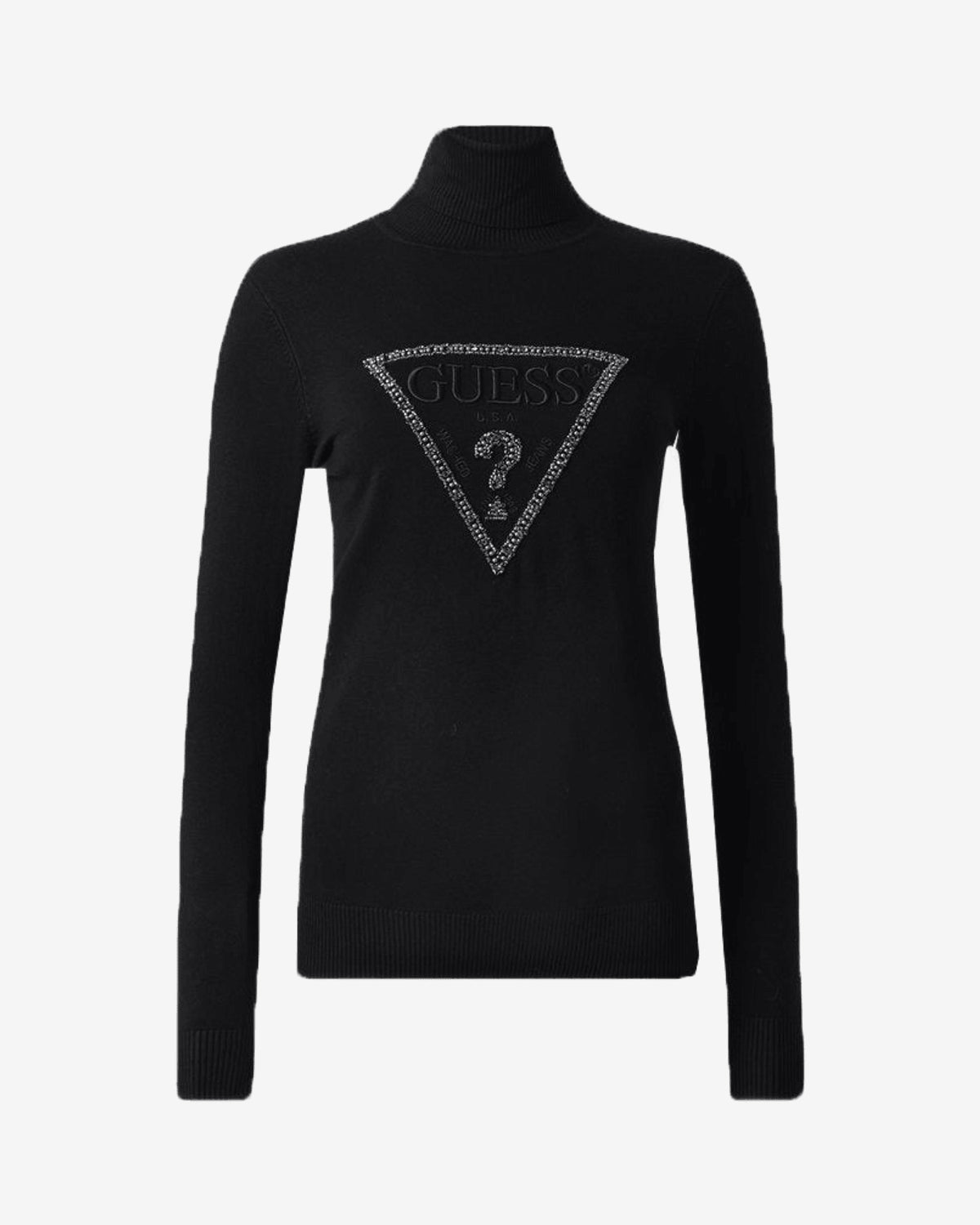 Maglione Guess Logo Strass Bianco Donna