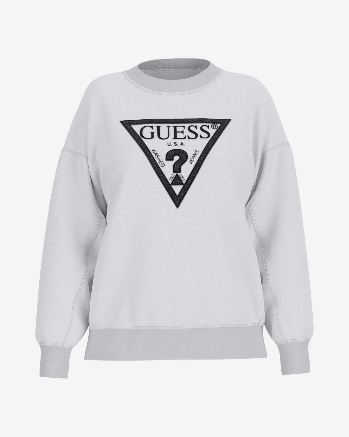 Guess Felpa Triangle Glitter Grigio Donna